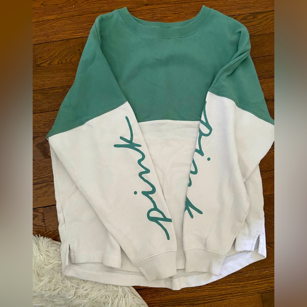 Pink Victoria’s Secret. Size Small in color white and green